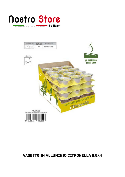 VASETTO IN ALLUMINIO CITRONELLA 8.5X4
