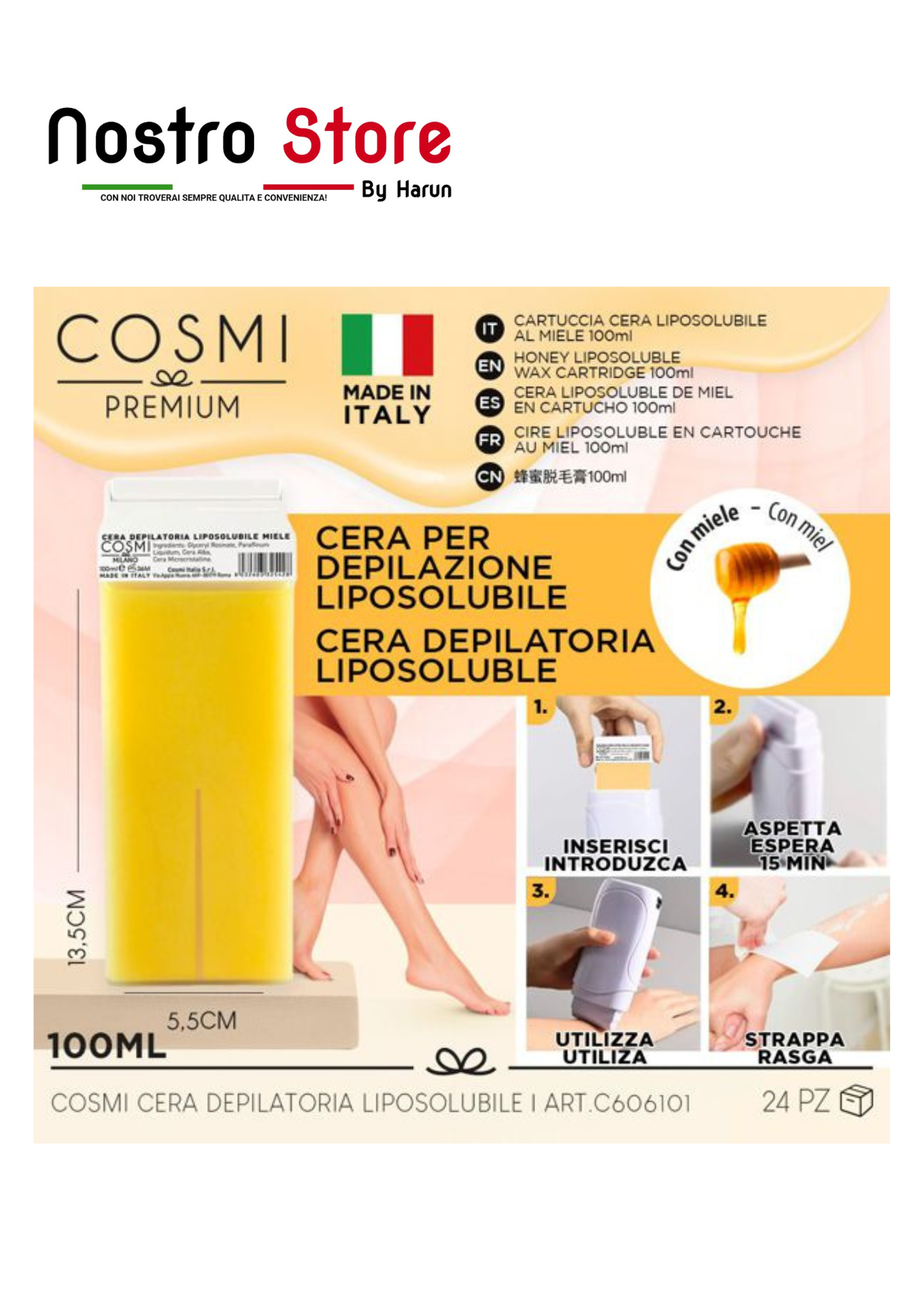 COSMI CERA CARTUCCIA LIPO MIELE 100ML
