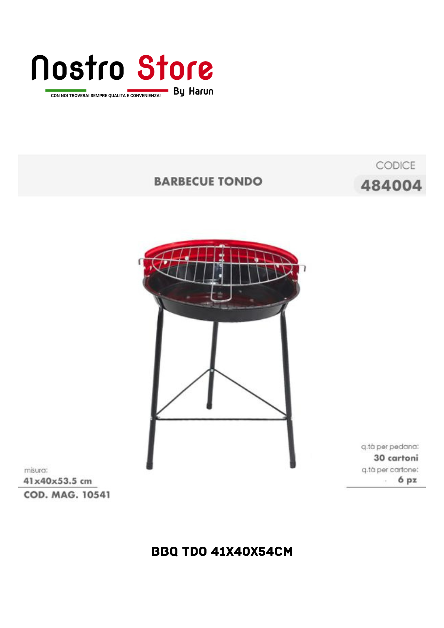 BBQ TDO 41X40X54CM
