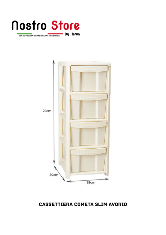 CASSETTIERA COMETA SLIM AVORIO