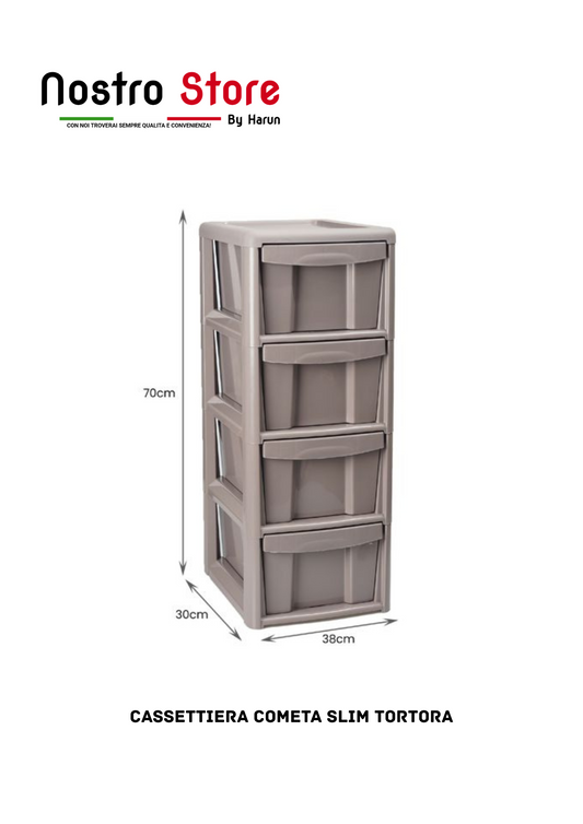 CASSETTIERA COMETA SLIM TORTORA