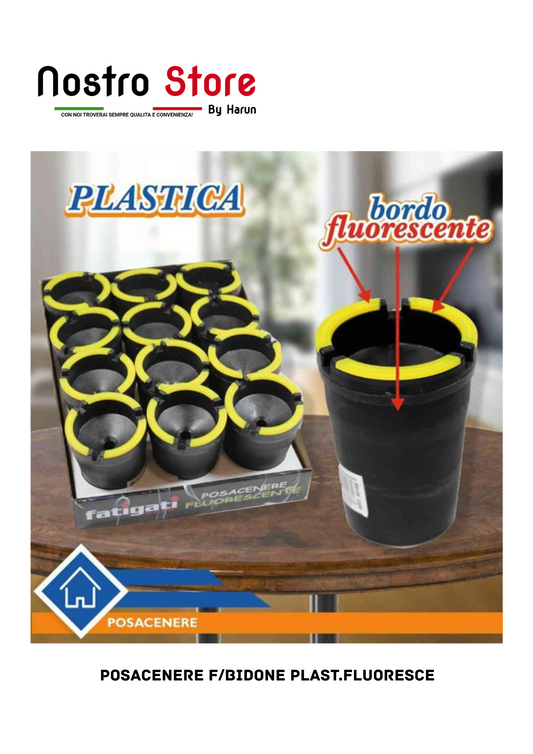 POSACENERE F/BIDONE PLAST.FLUORESCE