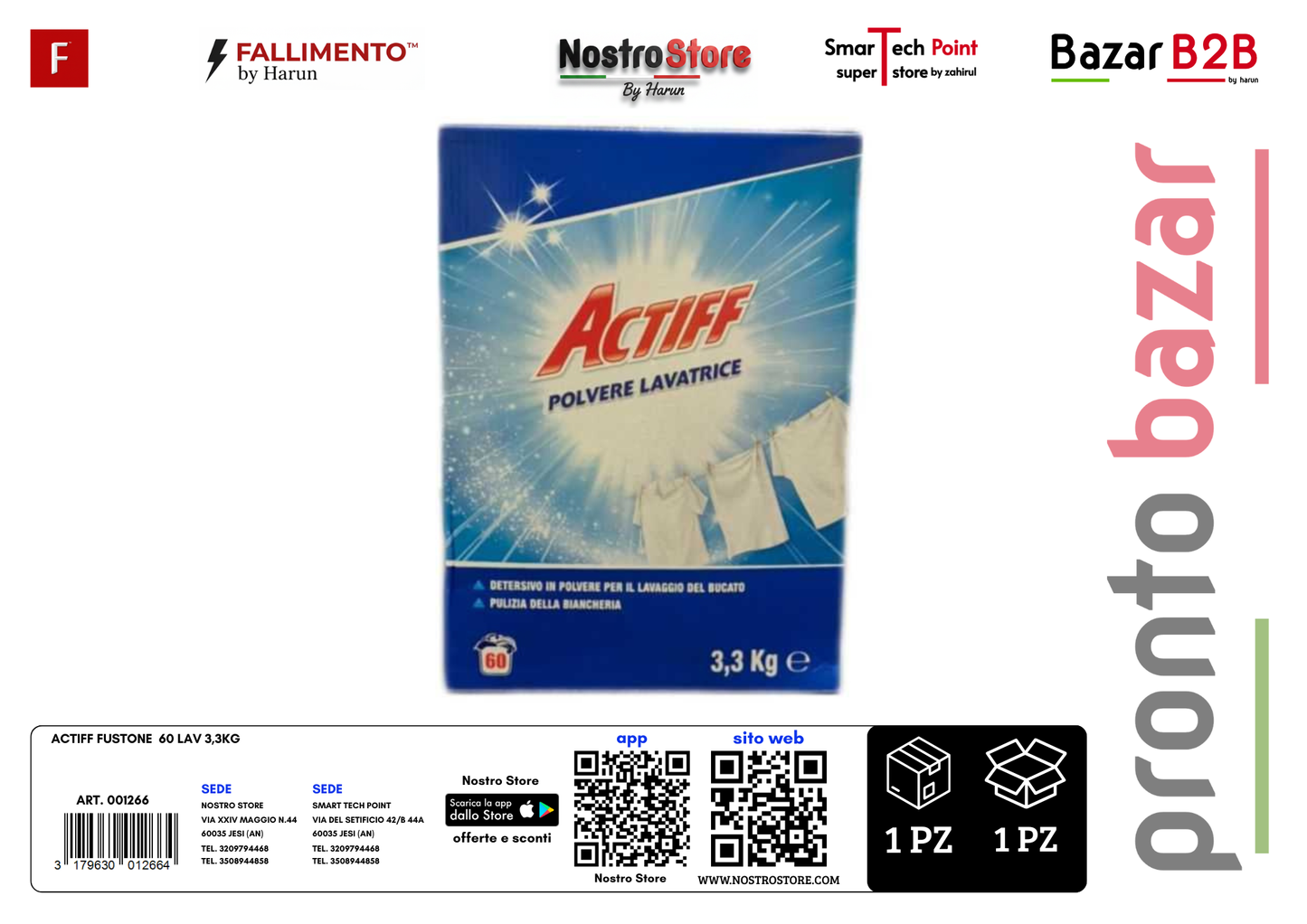 ACTIFF FUSTONE 60 LAV 3,3KG