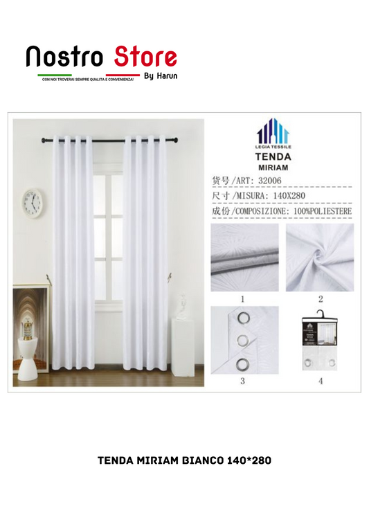 TENDA MIRIAM BIANCO 140*280