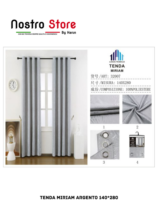 TENDA MIRIAM ARGENTO 140*280