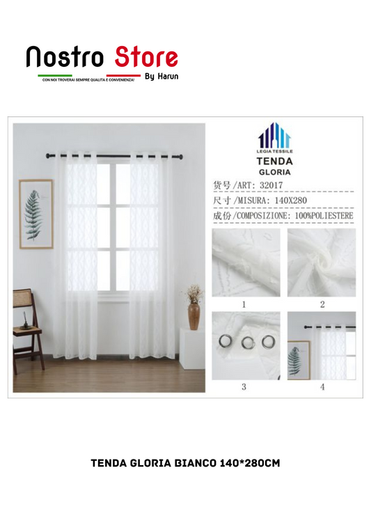 TENDA GLORIA BIANCO 140*280CM