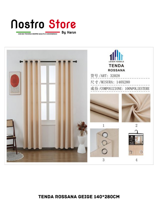 TENDA ROSSANA GEIGE 140*280CM