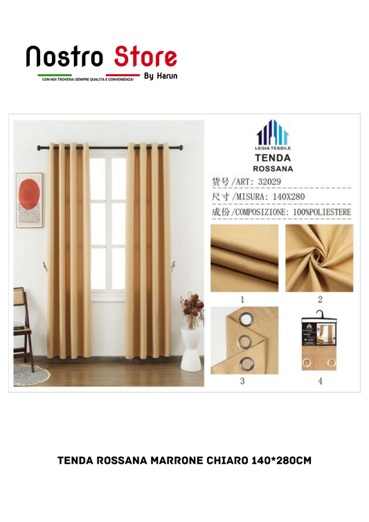 TENDA ROSSANA MARRONE CHIARO 140*280CM