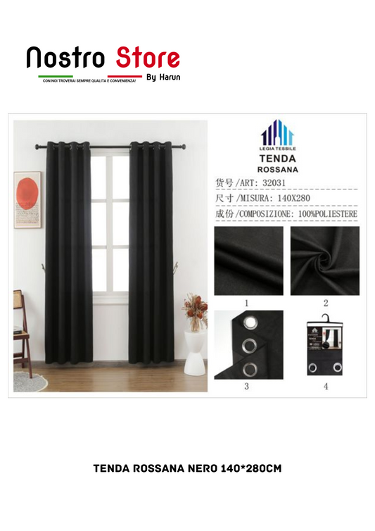 TENDA ROSSANA NERO 140*280CM