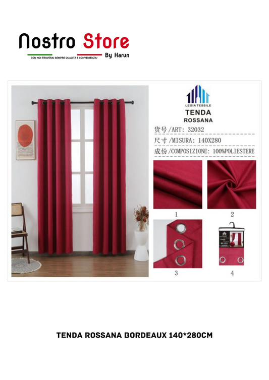 TENDA ROSSANA BORDEAUX 140*280CM