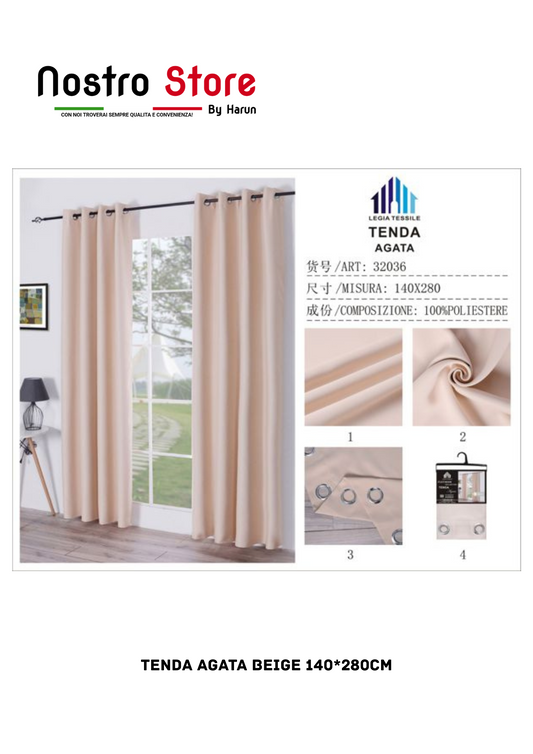 TENDA AGATA BEIGE 140*280CM