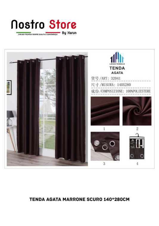 TENDA AGATA MARRONE SCURO 140*280CM