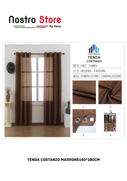 TENDA COSTANZO MARRONE140*280CM