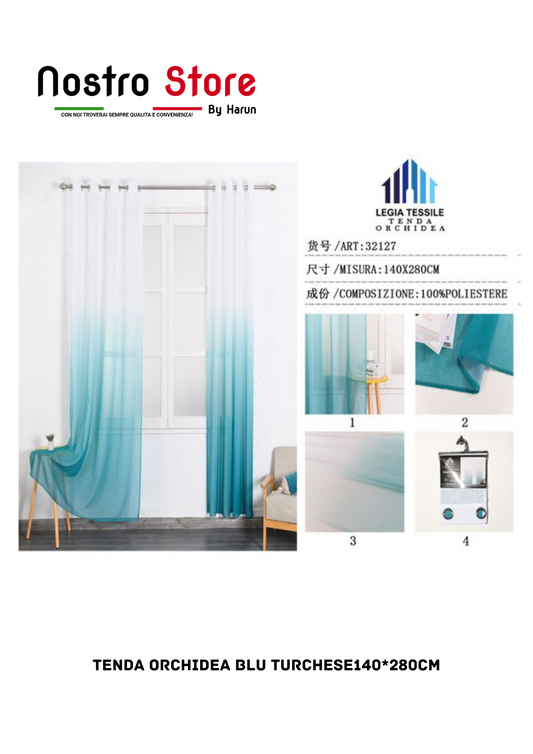 TENDA ORCHIDEA BLU TURCHESE140*280CM