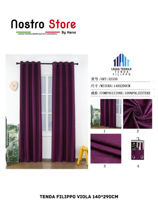 TENDA FILIPPO VIOLA 140*290CM