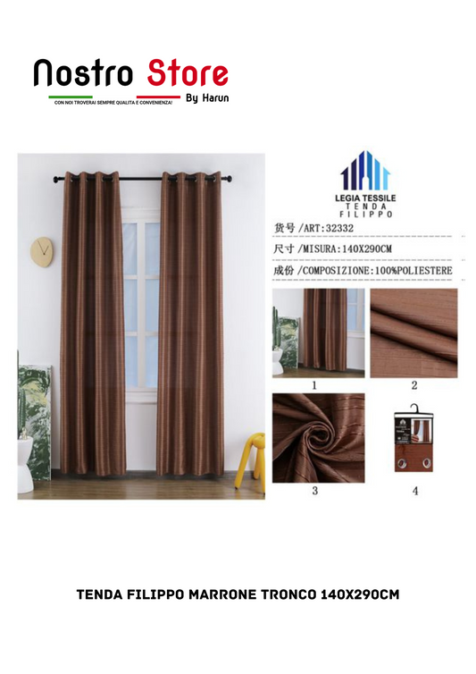TENDA FILIPPO MARRONE TRONCO 140X290CM