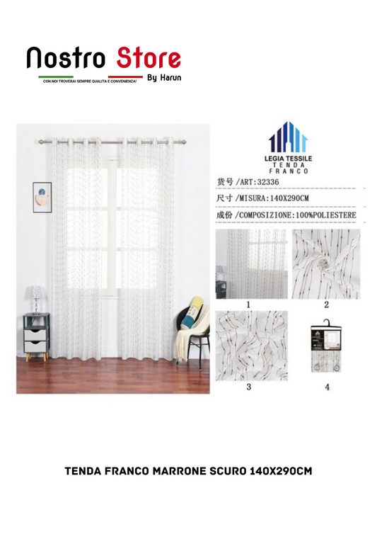 TENDA FRANCO MARRONE SCURO 140X290CM
