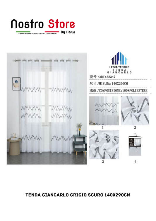 TENDA GIANCARLO GRIGIO SCURO 140X290CM