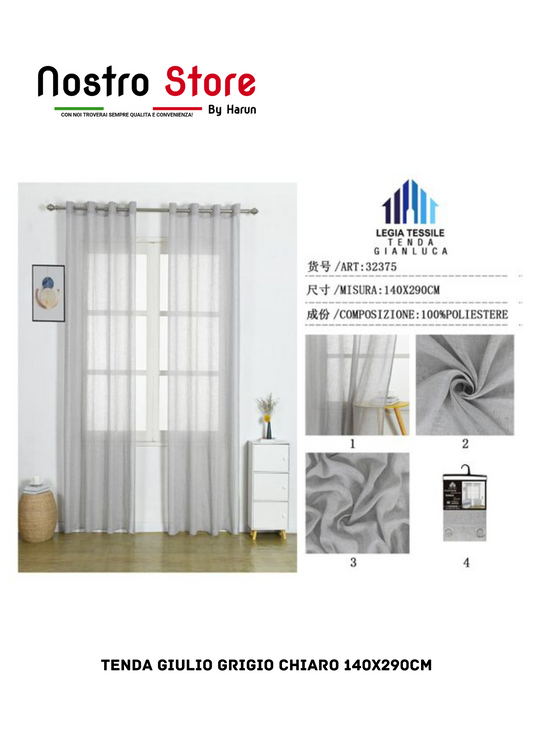 TENDA GIULIO GRIGIO CHIARO 140X290CM