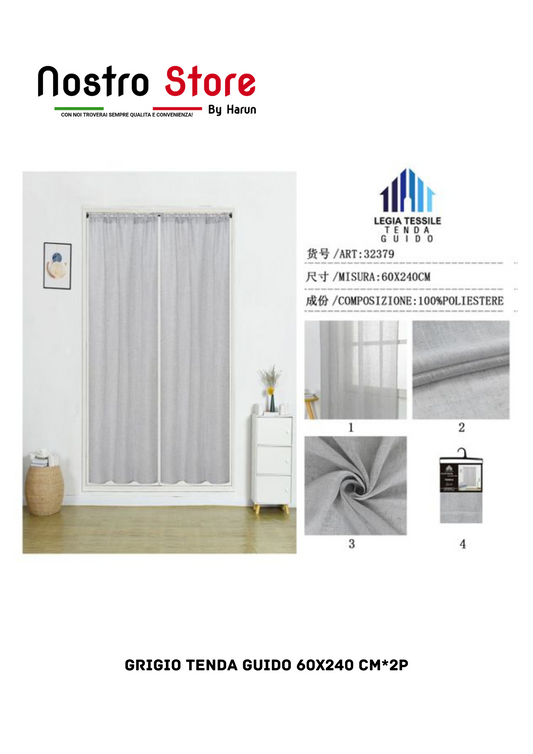 GRIGIO TENDA GUIDO 60X240 CM*2P