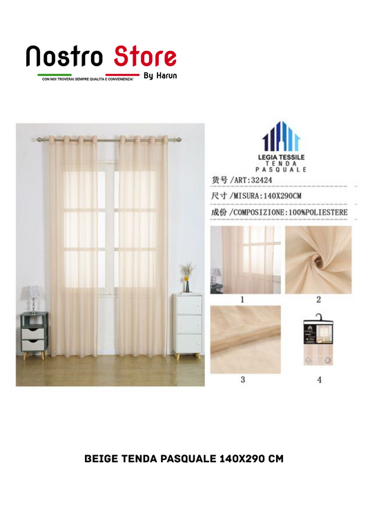 BEIGE TENDA PASQUALE 140X290 CM