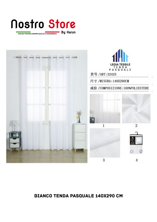 BIANCO TENDA PASQUALE 140X290 CM