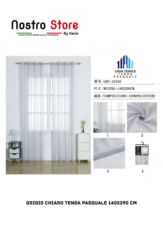 GRIGIO CHIARO TENDA PASQUALE 140X290 CM