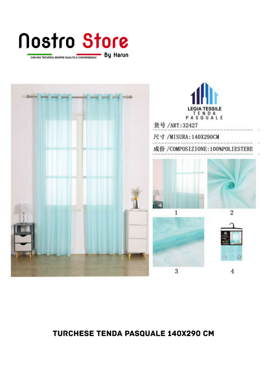 TURCHESE TENDA PASQUALE 140X290 CM