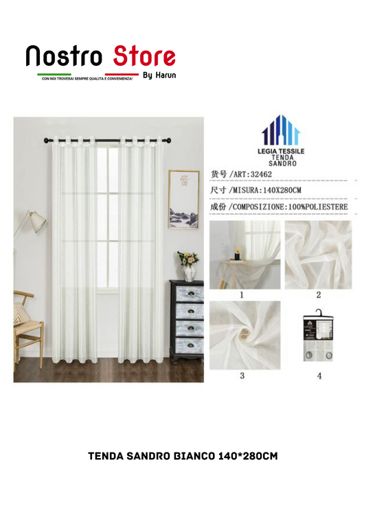 TENDA SANDRO BIANCO 140*280CM
