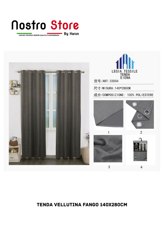 TENDA vellutina fango 140X280CM