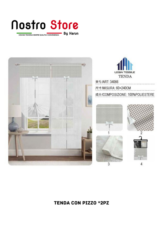 TENDA CON PIZZO *2PZ