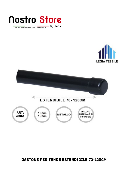 BASTONE PER TENDE ESTENDIBILE 70-120CM