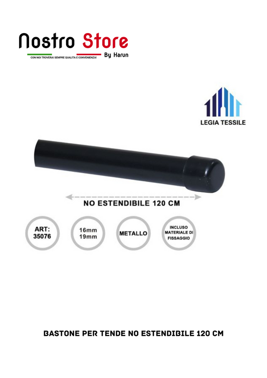 BASTONE PER TENDE NO ESTENDIBILE 120 CM