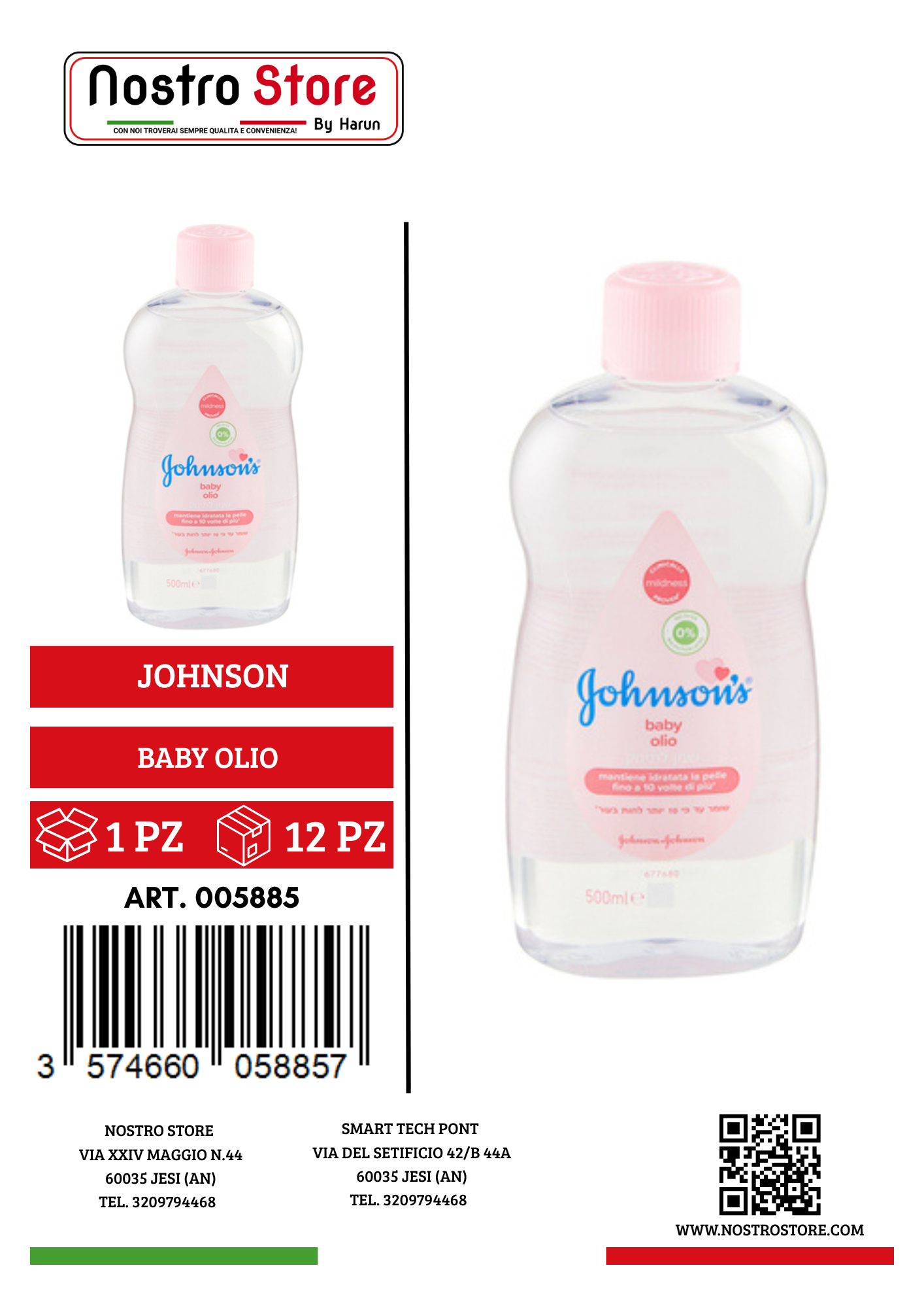 JOHNSON BABY OLIO 500 ML