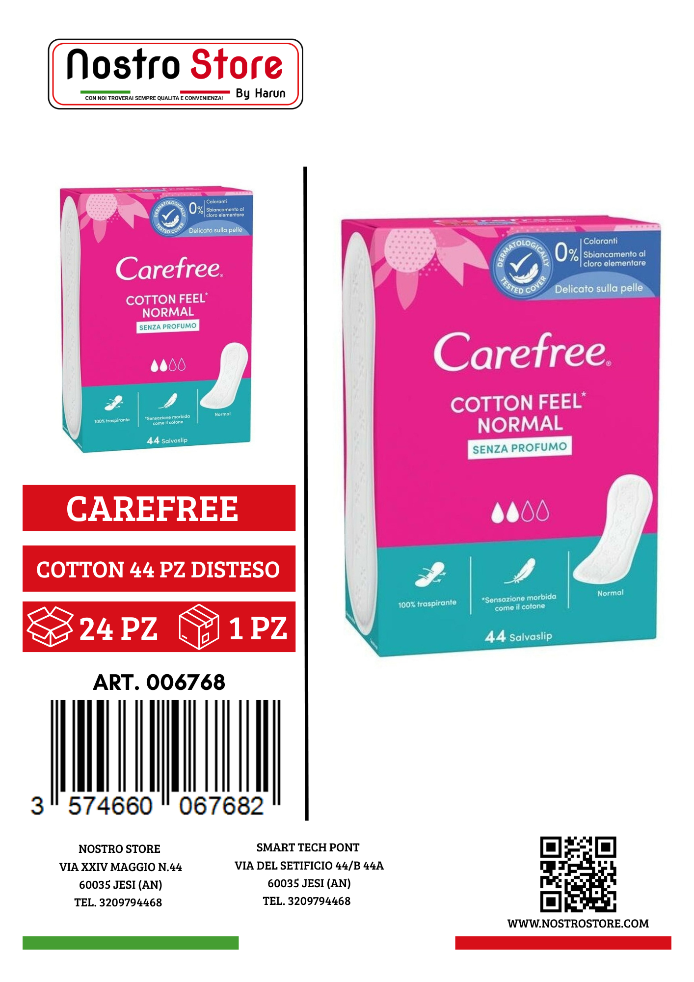 CAREFREE COTTON 44 PZ DISTESO