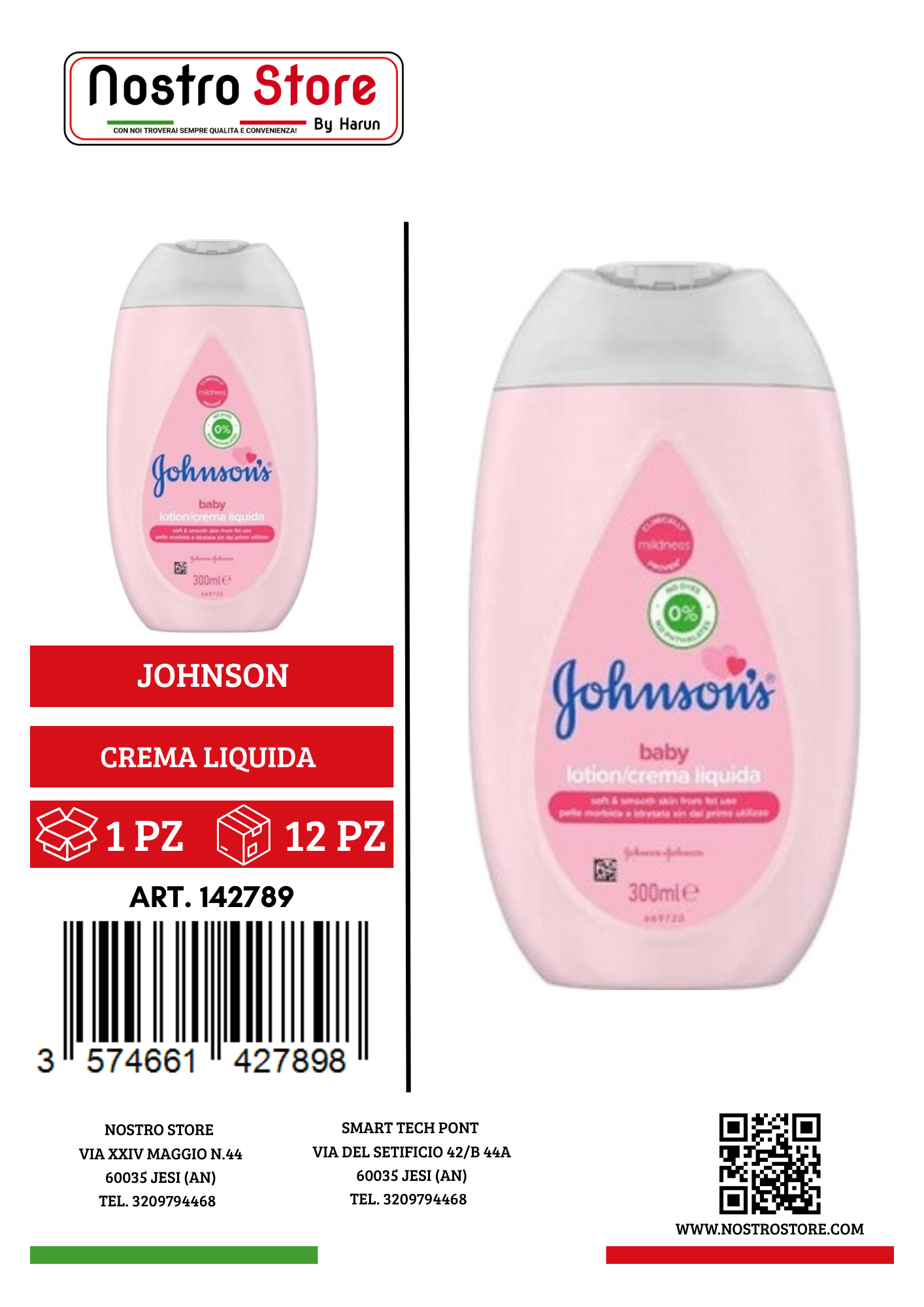 JOHNSON BABY CREMA LIQUIDA 300 ML