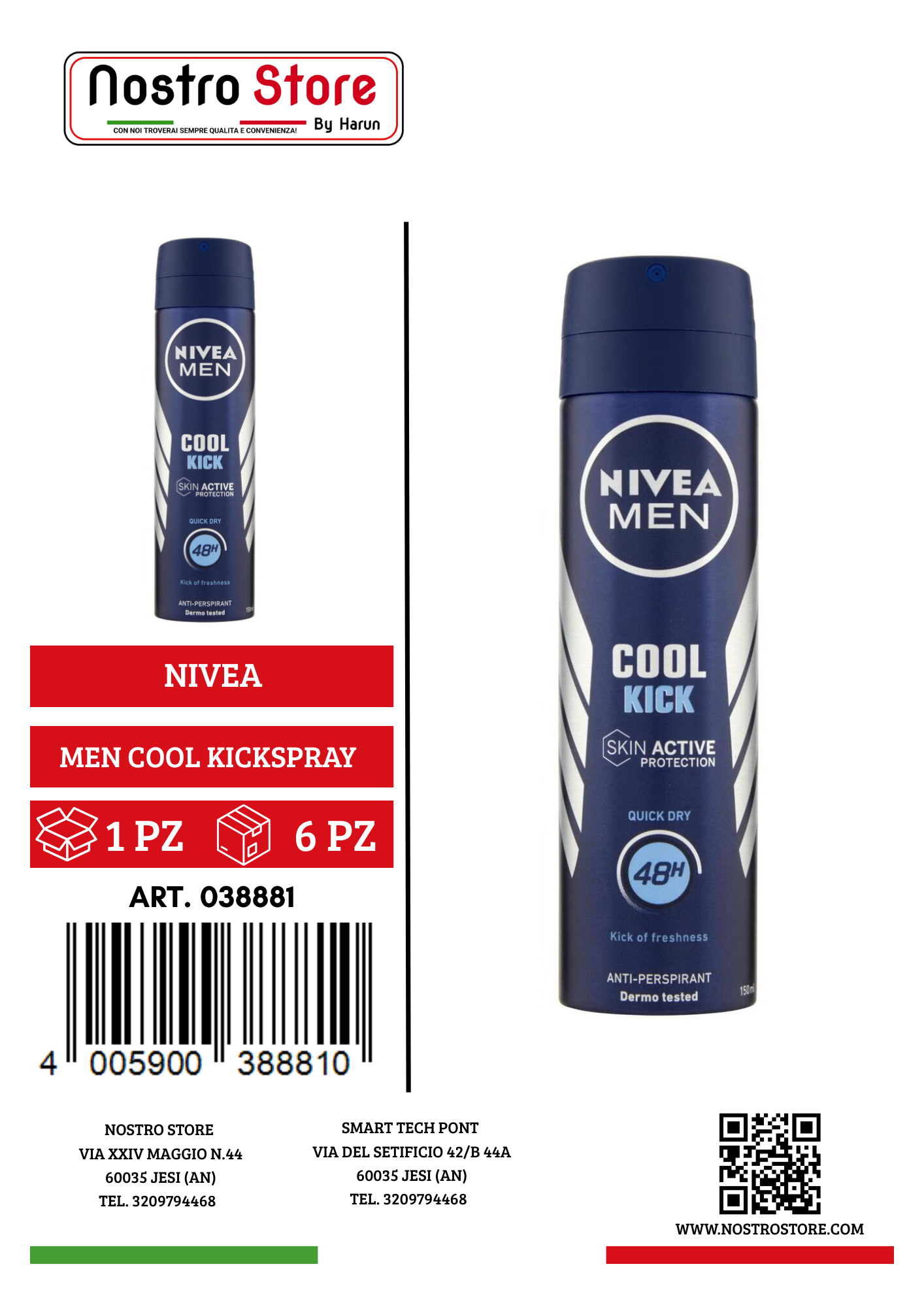 NIVEA DEO MEN COOL KICKSPRAY ML 150