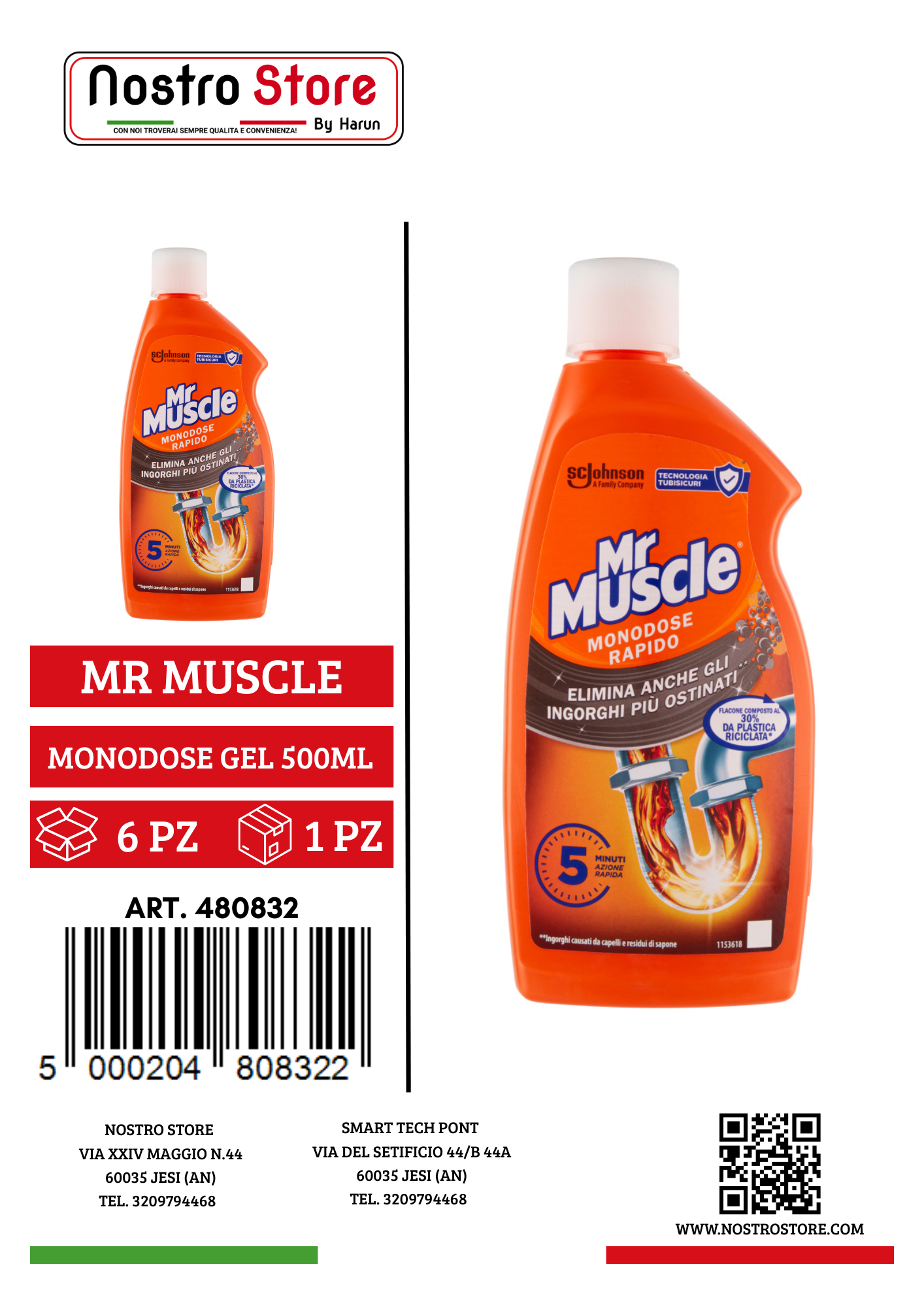 MR MUSCLE MONODOSE GEL 500ML