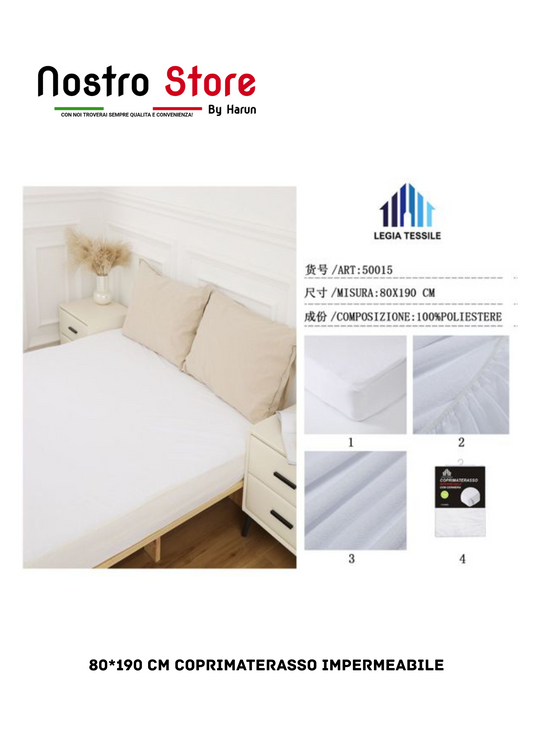 80*190 CM COPRIMATERASSO IMPERMEABILE