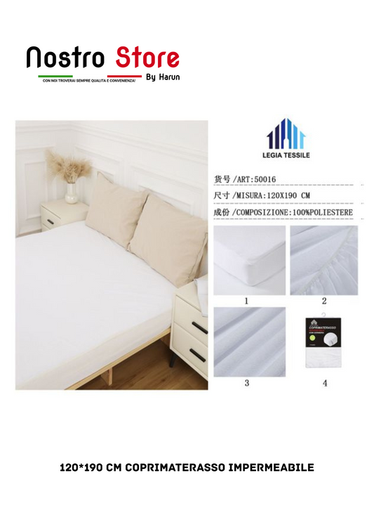 120*190 CM COPRIMATERASSO IMPERMEABILE