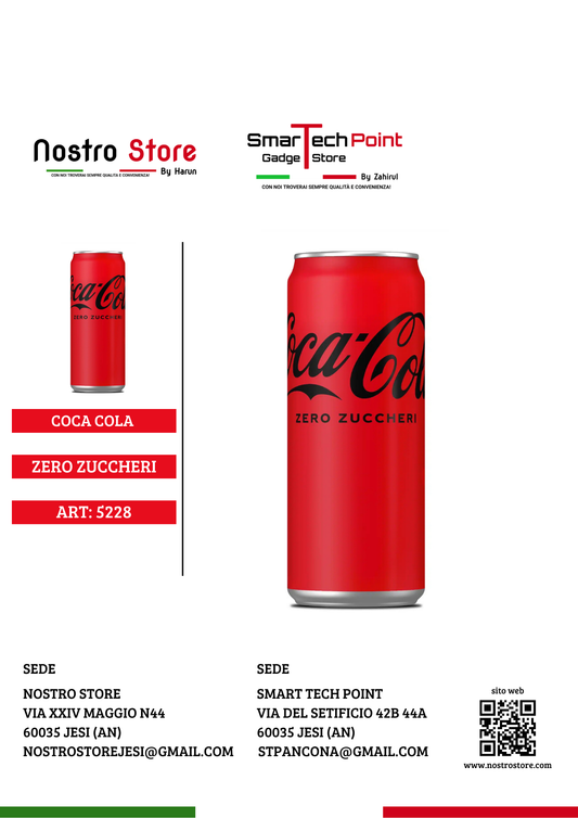 COCA COLA ZERO LATTINA 330ML ITA