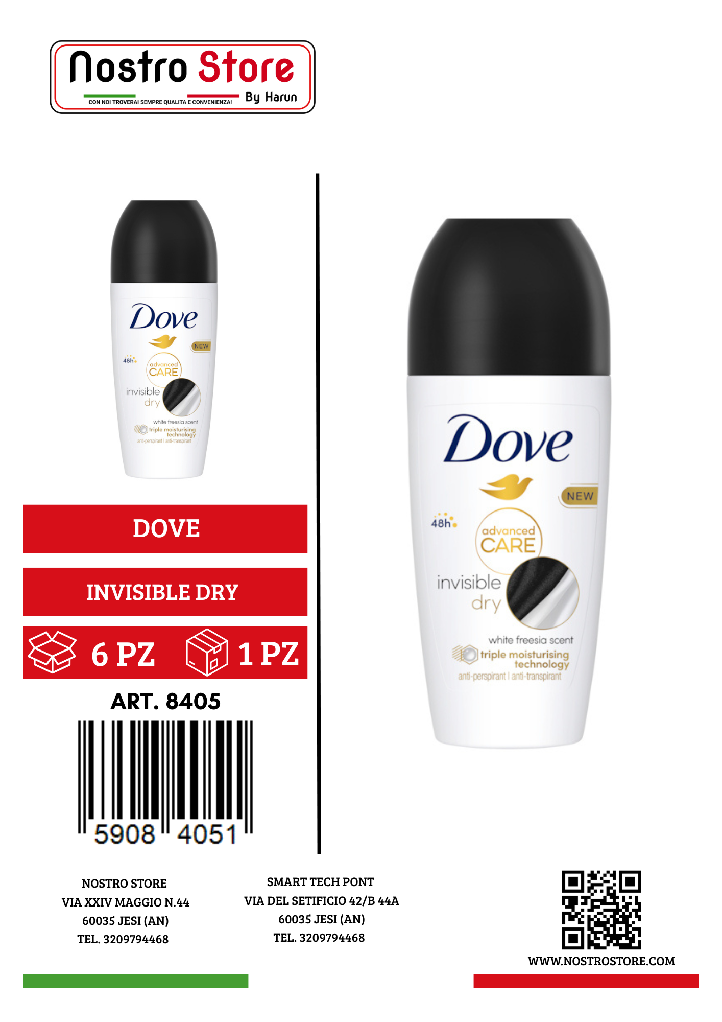 DOVE DEOD.ADVANCED ROLL-ON INVISIBLE DRY 50ML