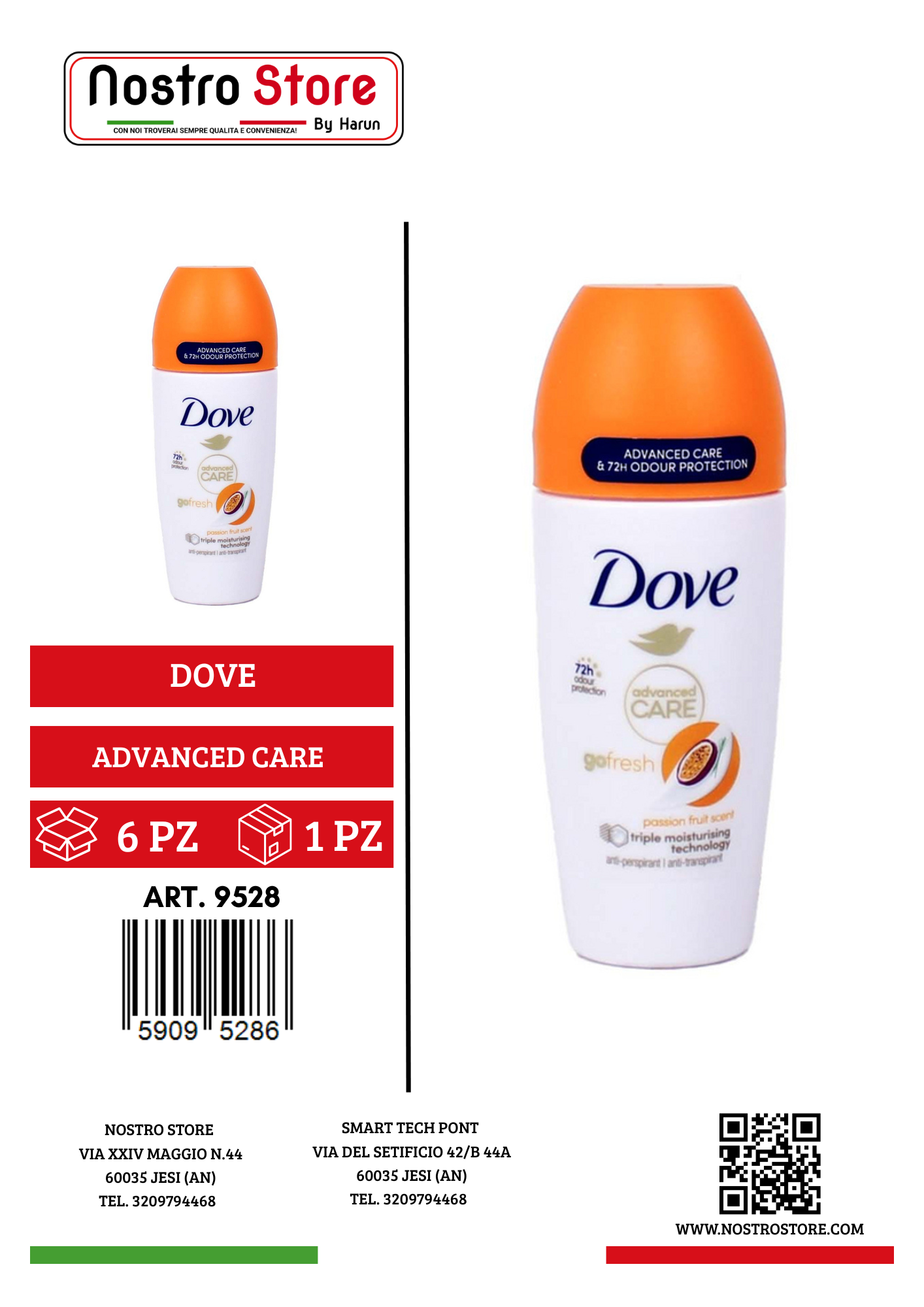 DOVE DEOD.ADVANCED ROLL-ON GO FRESH PASSION FRUIT 50ML