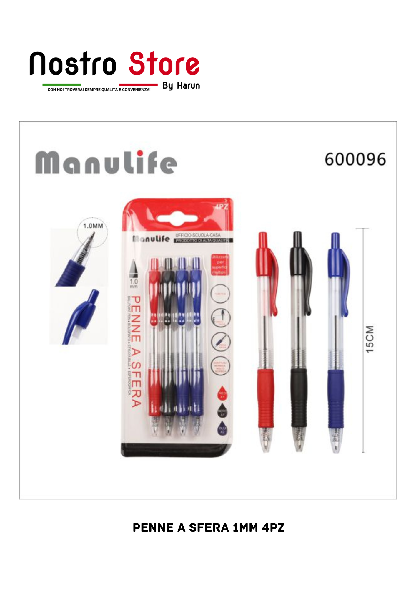 PENNE A SFERA 1MM 4PZ