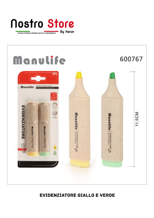 EVIDENZIATORE GIALLO E VERDE