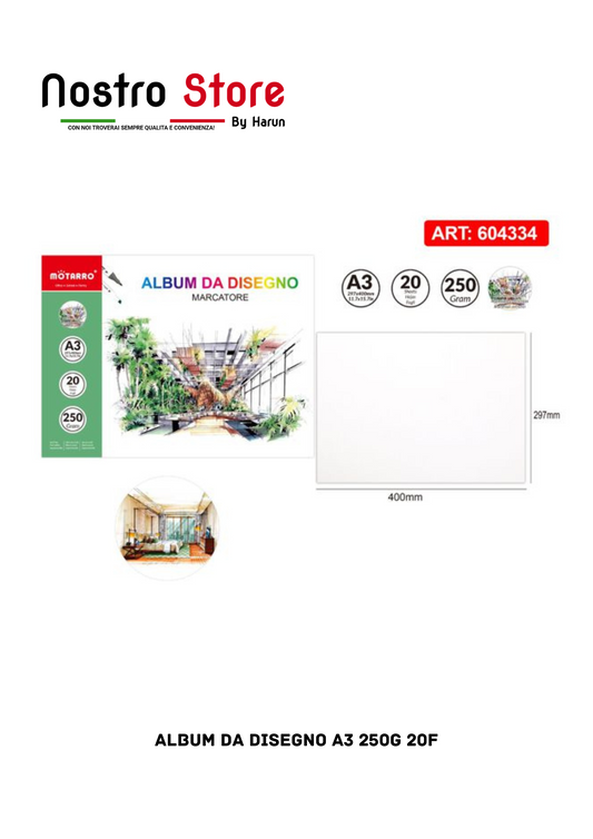 ALBUM DA DISEGNO A3 250g 20F