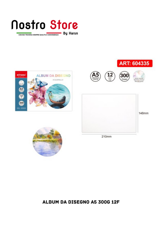 ALBUM DA DISEGNO A5 300g 12F
