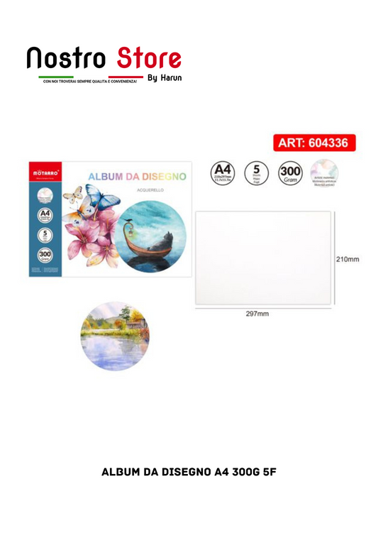 ALBUM DA DISEGNO A4 300g 5F