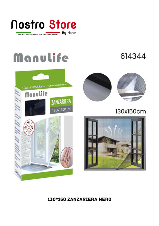 130*150 ZANZARIERA NERO