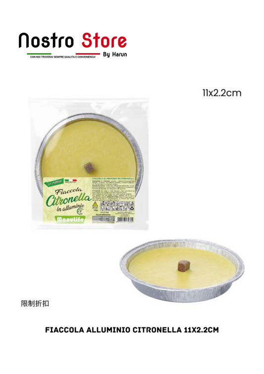 FIACCOLA ALLUMINIO CITRONELLA 11X2.2CM